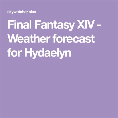 final fantasy 14 weather forecast